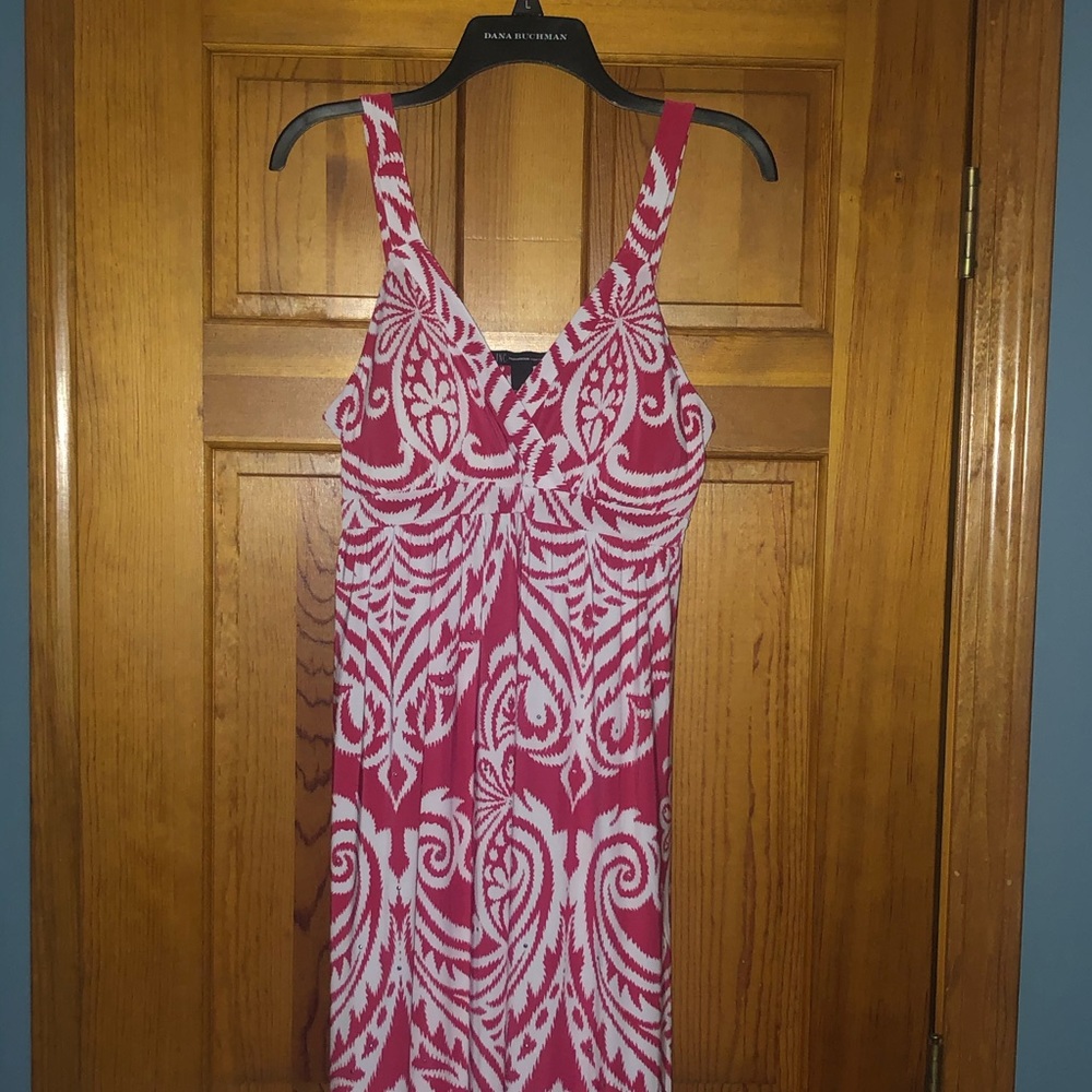 INC Red Ikat Sleeveless Maxi Dress, Size L, NWT